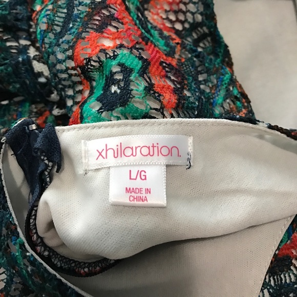 Orange teal and white dress - Picture 4 of 4